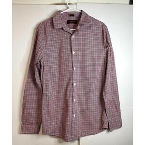 Fairlane & Sons Slim Fit Checkered Cotton Shirt Wrinkle Free M Tall